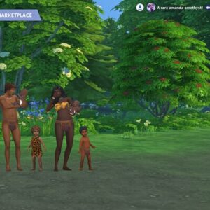 Famille dans *Les Sims 4* au Marché Place.