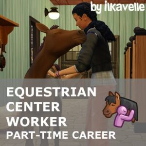 Employé équin à temps partiel dans *Les Sims 4* : centre équestre