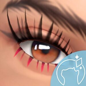 Œil stylisé avec faux-cils longs pour *Les Sims 4* - jeu vidéo