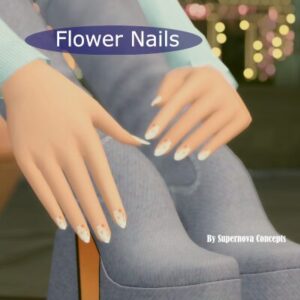 Ongles fleuris style Sims 4 par Supernova Concepts