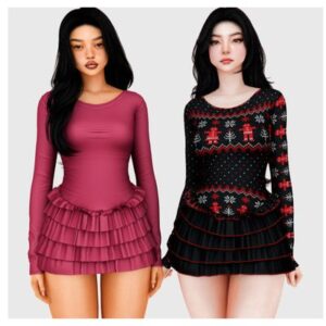 Robes courtes des Sims 4, style festif et classique