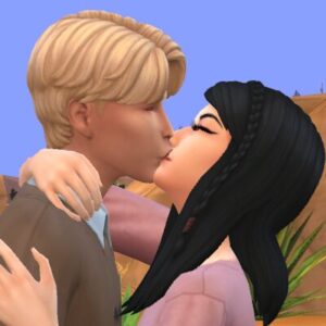 Coup de bouche entre deux Sims dans Sims 4