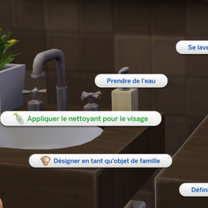 Tutoriel Sims 4 : étapes nettoyage visage dans salle de bain