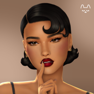 Illustration style Sims 4 personnage féminin années 1940