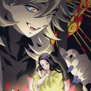 Illustration anime Sims 4 : personnage mystérieux et femme lumineuse