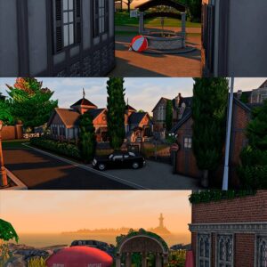 Scènes de maisons et paysages dans *Les Sims 4*