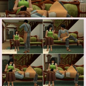 Pack de poses « Appuie-toi sur moi » pour *Les Sims 4* avec interactions intimes