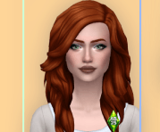 Personnage féminin aux cheveux roux dans *Les Sims 4*
