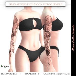 Bikini Moon Tattoo Femelle pour Sims 4, style réaliste