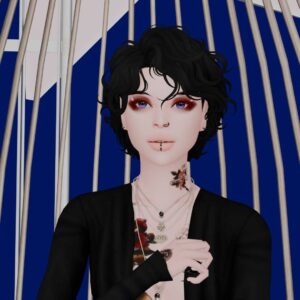 Personnage des Sims 4 en tenue gothique élégante