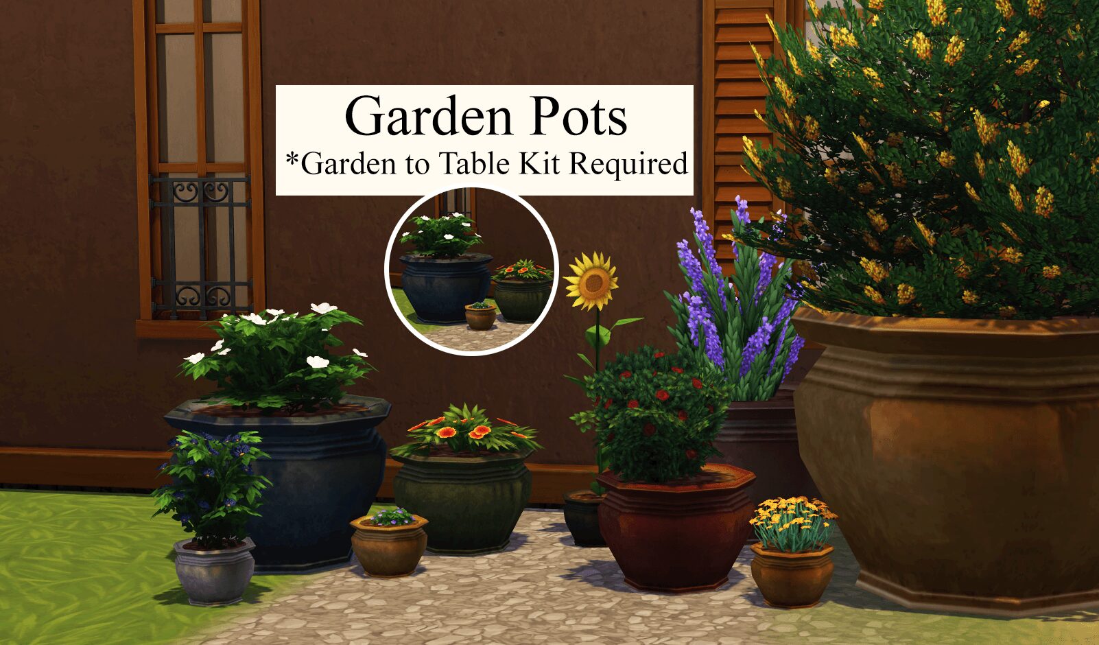 Pots de jardin décoratifs [Nécessite l'extension Jardin à la table]