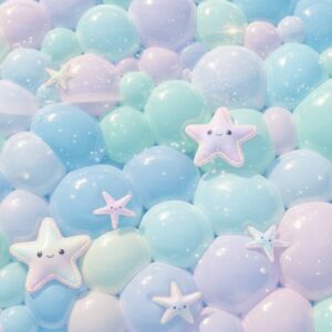 Ballons pastel avec étoiles pour *Les Sims 4*, ambiance festive