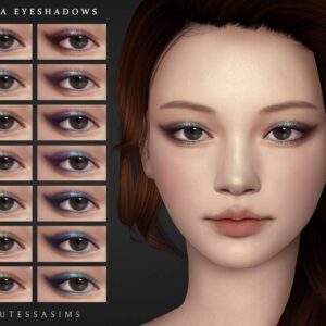 Ombres à paupières Lana pour The Sims 4, 14 styles différents.