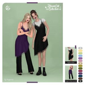 Collection Bloom Out - Robes lingerie Sims 4 en plusieurs couleurs
