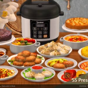 Recettes de plats cuisinés à la cocotte pression pour Sims 4