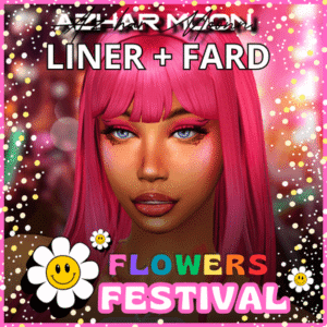 Fête des fleurs avec coiffure Liner + Fard à paupières pour *Les Sims 4* par Azhar Myon