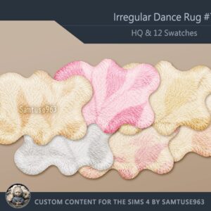 Tapis de danse irrégulier #7 pour Sims 4, 12 couleurs.