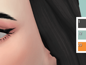Sélection de couleurs de maquillage des yeux dans *Les Sims 4*
