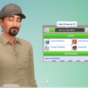 Sim 4 : Fiche de Kenny Hamilton, traits et préférences