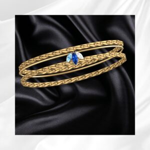 Bracelet doré avec pierres précieuses, style Sims 4