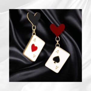 Boucles d’oreilles Sims 4 avec cartes à jouer et cœurs