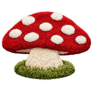 Champignon rouge à pois blancs, style Sims 4