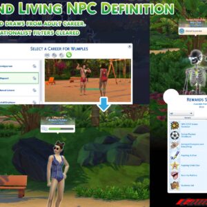 Définition NPC Vie Insulaire dans *Les Sims 4*: Choix métier Gardien de Plage