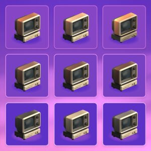Neuf modèles rétro de téléviseurs pour Sims 4 Maxis Match CC