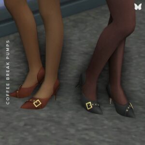 Escarpins à bout point pour Sims 4, style bureau avec boucle dorée