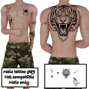 Tatouages homme pour Sims 4 compatible H&Q, #89