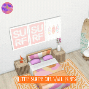 Little Surfer Girl Wall Prints
