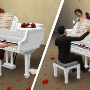 Simulations romantiques au piano dans Sims 4