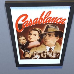 Affiche style rétro du jeu *Casablanca* pour *Les Sims 4*, inspiré des films classiques.