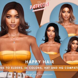 Coiffures Sims 4 Patreon – diverses couleurs et styles pour tous âges