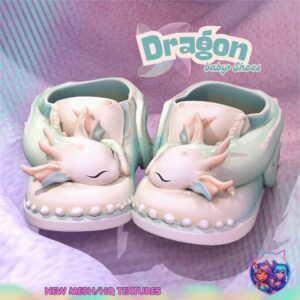 Chaussons bébé dragon Sims 4, textures mailles haute qualité