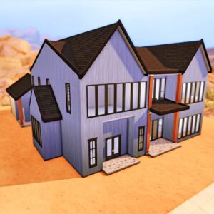 Maison jumelée du jeu *Les Sims 4*, style montagneux
