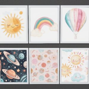 Cartes illustrées thématiques pour *Les Sims 4*: animaux, espace, soleil et mer