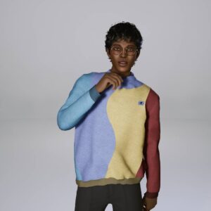 Personnage Sims 4 portant un pull coloré à manches longues