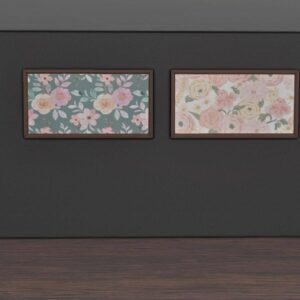 Deux tableaux de fleurs pour *Les Sims 4*, style pastel