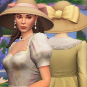 Chapeau 'Sunroom Hat' de Joliebean pour *Les Sims 4*, style élégant vintage.