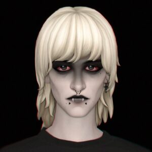 Personnage des Sims 4 avec style gothique et cheveux blonds