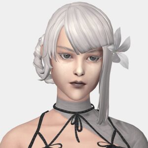 Jeune femme aux cheveux blancs, Sims 4, style élégant