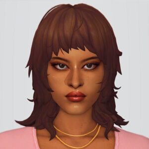 Avatar féminin aux cheveux courts dans *Les Sims 4*