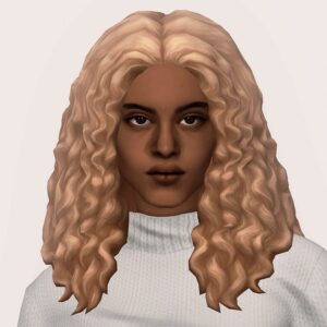 Avatar *Les Sims 4* avec cheveux bouclés blonds