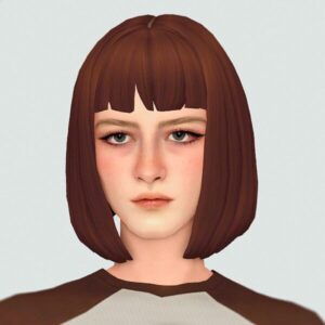 Avatar jeu vidéo Les Sims 4, cheveux courts bruns