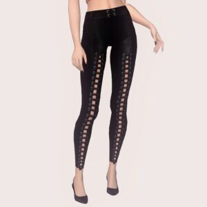 Collant noir à lacets pour Sims 4, style élégant