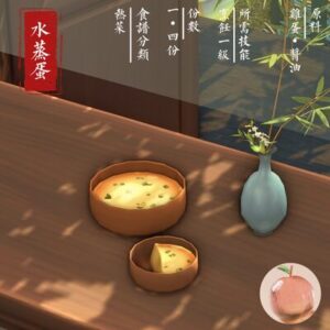 Jeu Sims 4 : assiette de soupe et vase avec fleur sur table en bois