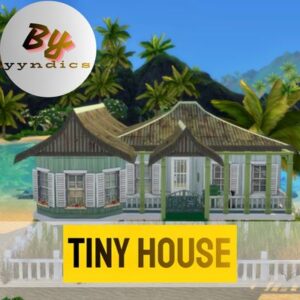 Maison miniature tropicale dans *Les Sims 4* près de l'eau