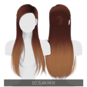 Perruque longue ombrée 'Delilah Hair' pour *Les Sims 4*