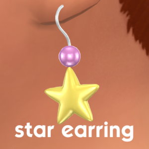 Boucle d'oreille en forme d'étoile pour *Les Sims 4*